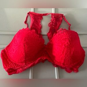 PiNK by Victoria's Secret Rich Red Date Lightly Lined Lace Bralette - L